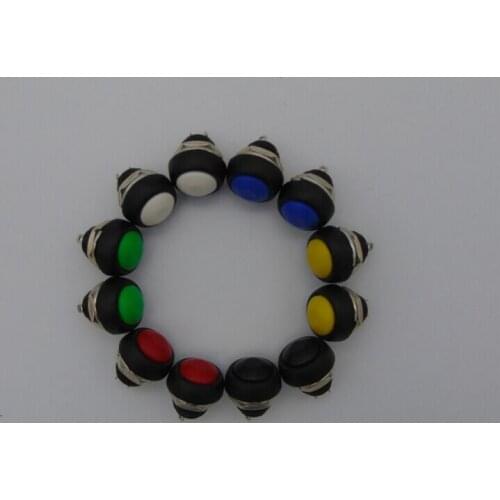 100PCS/Lot Waterproof OFF-(ON) 12mm Momentary Push button Switch PBS-33B Spring return 3A 250VAC