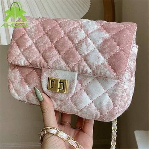 Women Fashion Trend Lock Shoulder Bags Diamond Lattice Casual Chain Crossbody Bags Luxury High Quality Simplicity Messenger Bags