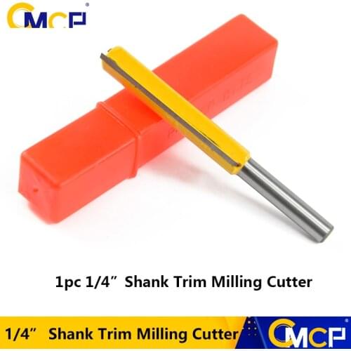 1pc 1/4" Shank Wood Router Bit Handle Lengthened Straight Knife Flush Trim Router Bit For Wood Trimming Milling Cutter