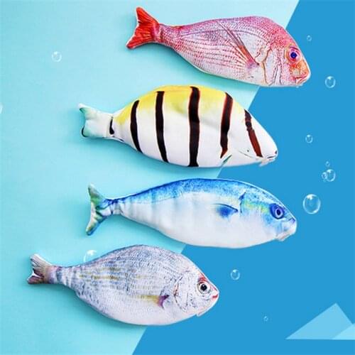 1PC Creative Fish Shape Pencil Case Kawaii Korea Style Cloth Pencils Bags School Supplies Stationery Hot Pen
