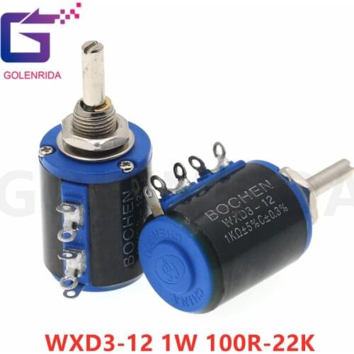 1pcs WXD3-12-1W 100 220 470 1K 2K2 3K3 4K7 10K 22K 33K 47K Ohm 100R 220R 470R 2.2K 3.3K 4.7K WXD3-12 1W Wirewound Potentiometer