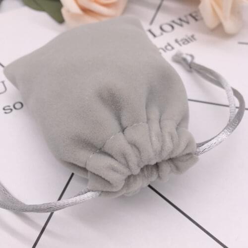 100pcs/lot free shipping small velvet jewelry pouch velvet gift pouch velvet drawstring pouch bag custom size silver jewelry bag