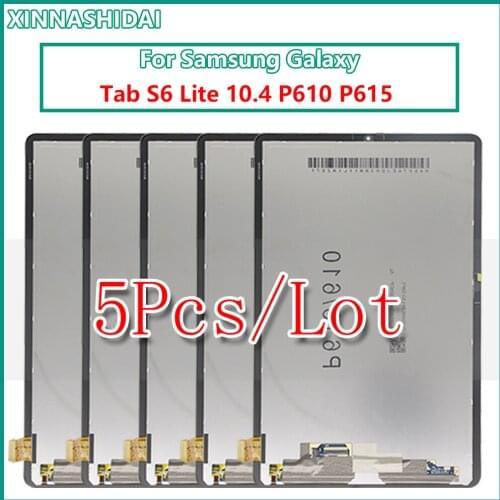 5Pcs 10.4" For Samsung Galaxy Tab S6 Lite P610 P615 SM-P610 SM-P615 LCD Display Touch Screen Digitizer Assembly Replacement