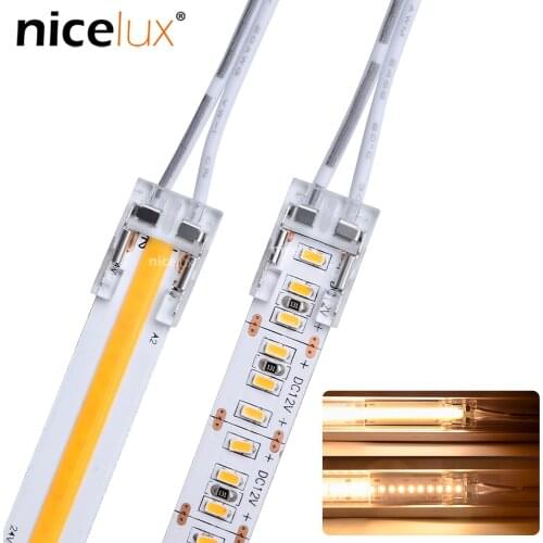 5pcs 10mm COB LED Strip Light Connector for Single Color 30~600 LEDs Hight Density IP20 2pin LED Connectors