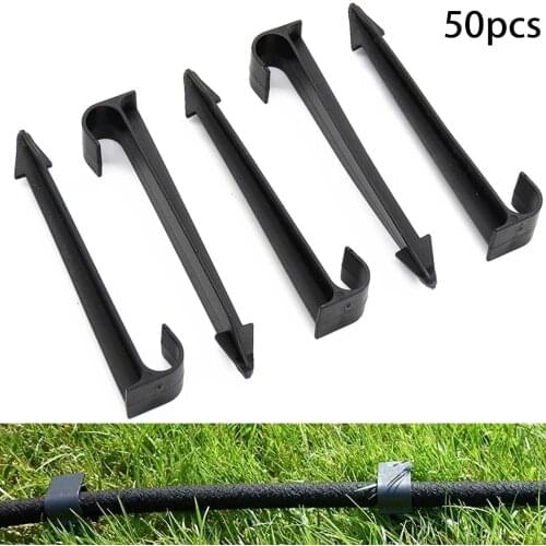 50X DN16 C-Type Ground Stake For PE Pipe Drip Irrigation Hose Tube Holder Pipe Ground Stakes Irrigation Tube Holder Spike Pegs