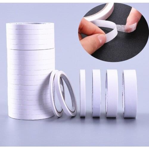 8M Double Sided Adhesive Tape Strong Slim Sticky White Faced Pad Manual Sticky School Stationery Office Fasten Double Sided Tape