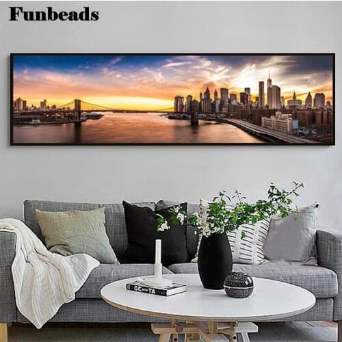 5D Diy diamond painting mosaic embroidery diamond New York Picture Brooklyn Bridge Paintings Wall Stickers For Living Room FF989
