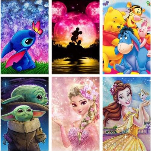 DIY 5D Diamond Painting Character Animal Landscape Sea Set Full Round Diamond Embroidery Mosaic Art PaintGift