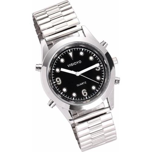 English Talking Watch with Alarm,Black Dial TESB-23A