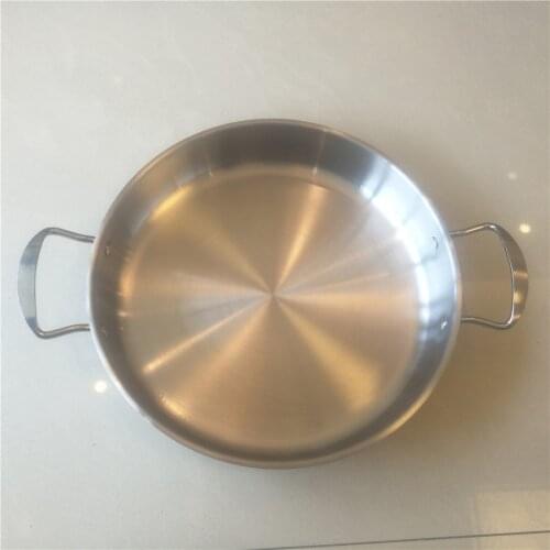 Free Shipping Non-coating Stainless Steel Fry Pan Griddles & Grill Pans.(Dia:30cm)(00304)