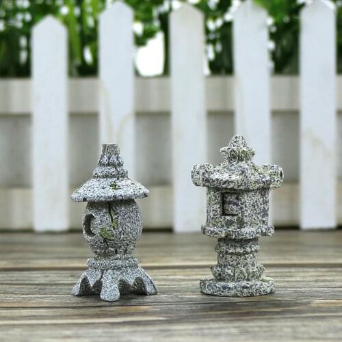 Resin Buddhism Pagoda for Garden Patio Bonsai Decoration Miniature Accessories & Furniture for Home Decor Outdoor Buddga Statue