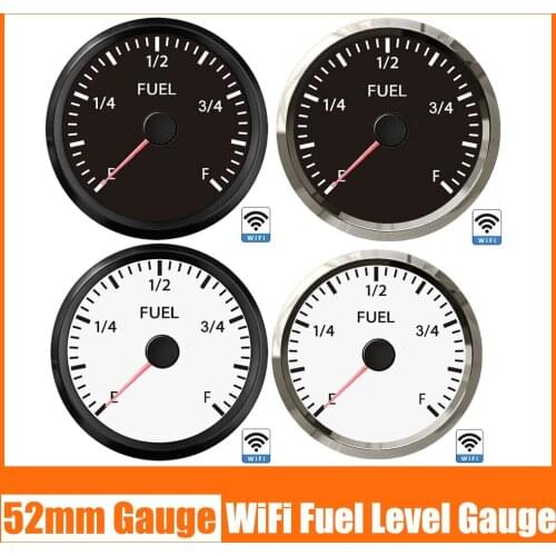 52mm Fuel Level Gauge Car Marine Compatible 0-190Ohm 240-33ohm Signal Fuel Level Sensor PC/Laptop/Mobile Phone connection 9-32V