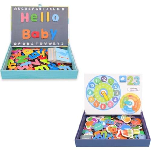 Wooden Drawing Board Toy Digital Alphabet Puzzle Board Toy Girl Boy Magnetic Drawing Board Children Christmas Gift
