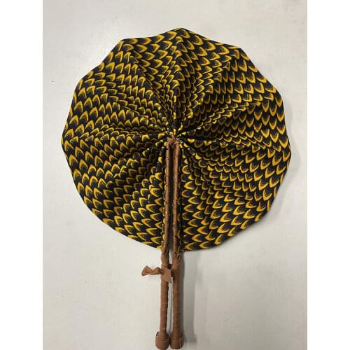 ESEWING 1Pc/bag 2019 New style African wax print Fabric Folding fan, Hot design ankara wax fabric fan for Party Or Wedding