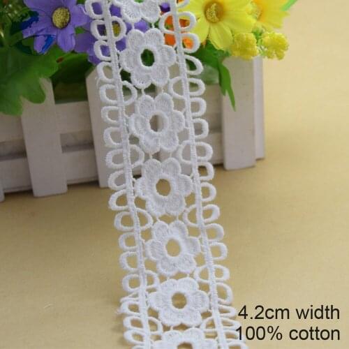 3yards 1.5cm cotton embroid sewing ribbon guipure lace trim or fabric warp knitting DIY Garment Accessories free shipping#3680