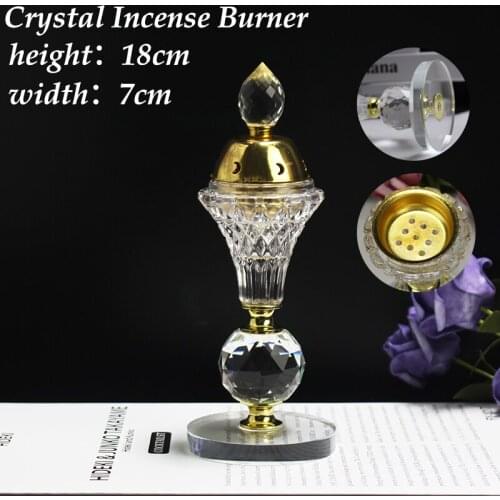 Crystal Candle Aromatherapy Furnace Arabian Style Eid Traditional Hollowed Incense Burner Floral Aroma Lamp Home Ornament