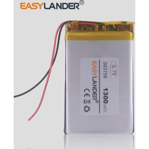 503759 3.7V 1300mAh Rechargeable Li-Polymer Li-ion Battery For mp3 mp4 mp5 toys DVR GPS navigation Sports bracelet 503760 503860