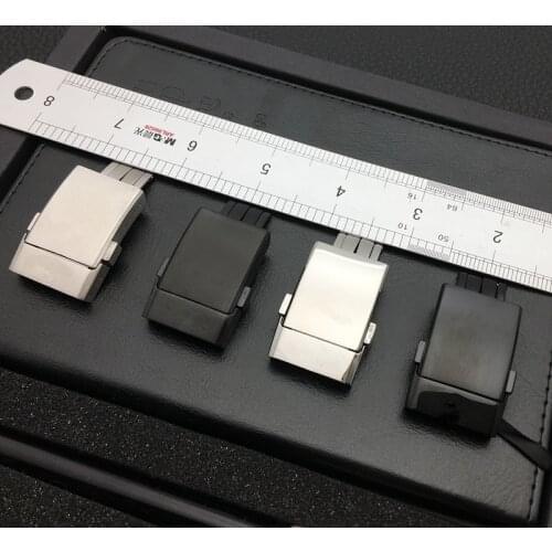 Matt Black Silver Stainess Steel Buckle For Breitling Watchband 20mm Polishing Double Click Clasp watch band strap tools logo