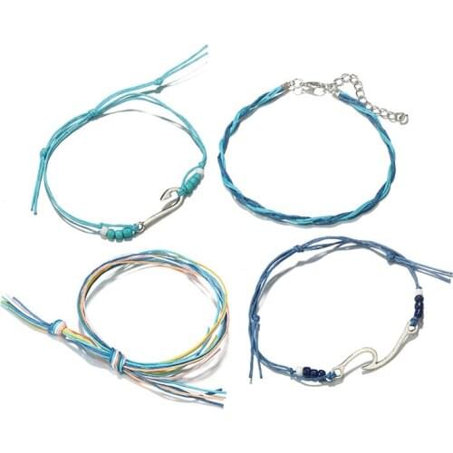 2019 Multi-layer Wavy Fishhook And Mixed Color Braided Bracelet Gift For Women Men Young Fashion Beach Jewelry Bracelets