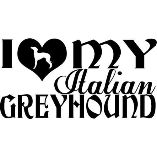 30cm I Love My Italian Greyhound Fashion Stickers Decals Car Styling 6z-0028