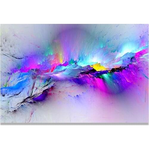 MUTU Wall Art Canvas Painting Large Size Abstract Unreal Pink Cloud Landscape Pictures For Living Room Home Decor No Frame
