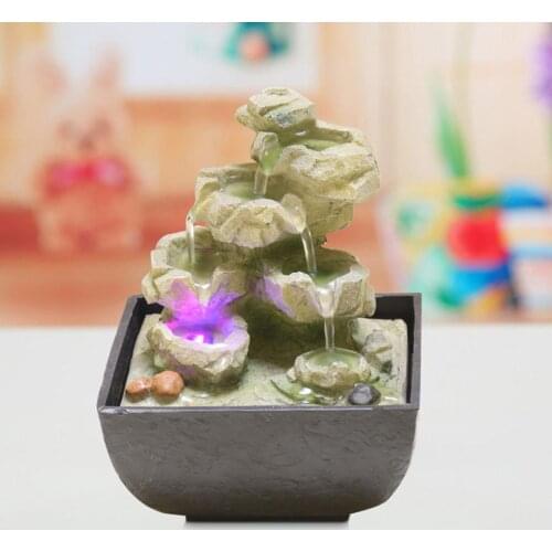 Desktop Waterfall Fountain Relaxation Flowing Water Fountains with Light