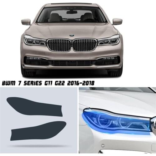 New Car LH+RH Smoke TPU Headlights Protective Precut Film Sticker Cover Trim Fit For BWM 7 Series G11 G22 2016-2018
