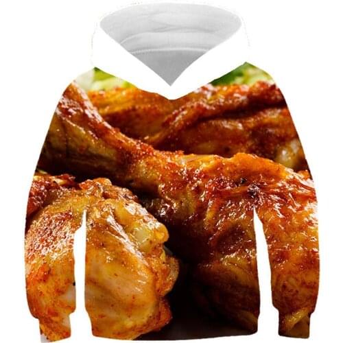 New Arrival Kids Bady Fashion 3D Hoodies Food Print Loose Hooded Cool Sweatshirt Casual Pullovers Sudaderas 2021 Spring