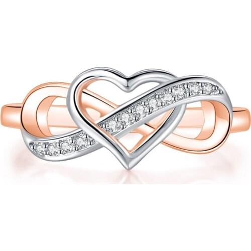 Ladies' Ring Infinite Love Wedding Ring Jewelry Two Color Silver Plated Engagement Gift Fashion Jewelry Valentines Anniversary