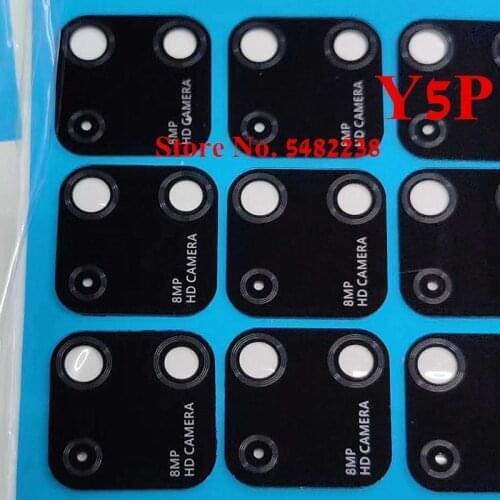 Original Rear Camera Lens For Huawei Y5P Back Camera Glass Lens Cover Camera outside Glass with stickers