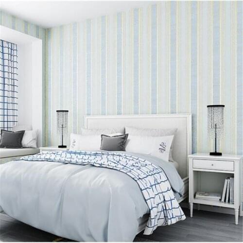 Beibehang Modern simple wallpaper living room bedroom film and television wallpaper personality stripe non-woven plain wallpaper