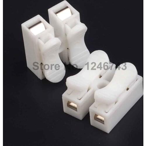 10PCS 2P Spring Connector Wire With No Welding No Screws Quick Connector Cable Clamp Terminal Block 2 Way Easy Fit For Led Strip
