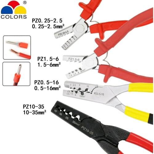 Manual crimping pliers 0.25-35mm2 for insulated and non-insulated ferrules terminal tube brand electric crimping hand tools