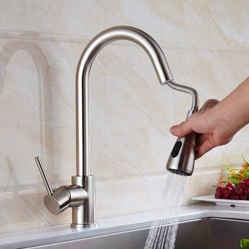 Kitchen Faucets Single Handle Antique Pull Out Kitchen Faucet Single Hole Handle Swivel 360 Degree Sink Mixer Tap Mixer Tap