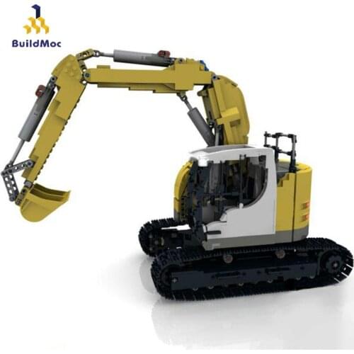 BuildMoc Technical Excavator Electric Remote Control Engineering Vehicle City Construction Car Educational Building Blocks Toys