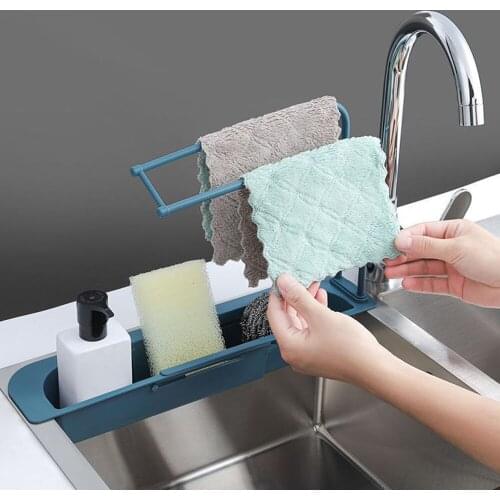 Telescopic Sink Rack Holder Expandable Storage Drain Basket Home Dish Drainer Washing Sink Drying Rack Kitchen Accessories
