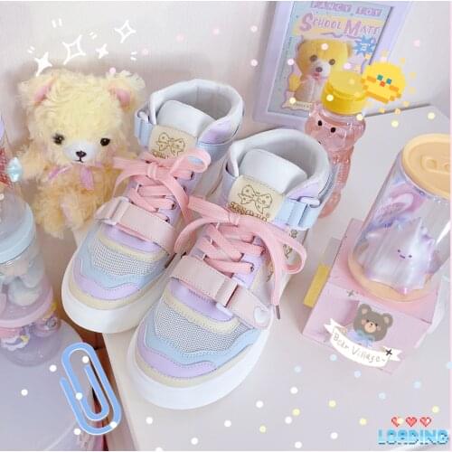 Lolita shoes sweet princess daily japanese high heel vintage soft girl college style casual sneakers comfortable women shoes