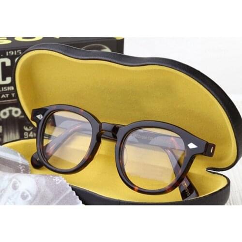 Vintage Optical Glasses Frame Men Women Brand Design Johnny Depp Glasses Acetate Eyeglasses Frame Transparent Lens With Box