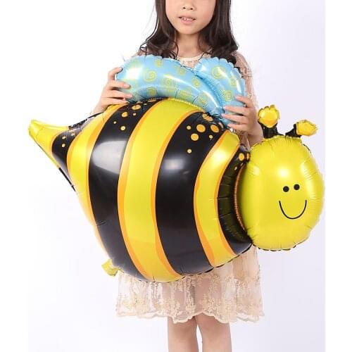 Golden Bee Balloon Cartoon Foil Birthday Party Balloon Airwalker Child Balloons kids Toy Party Decorative Ball Holidays