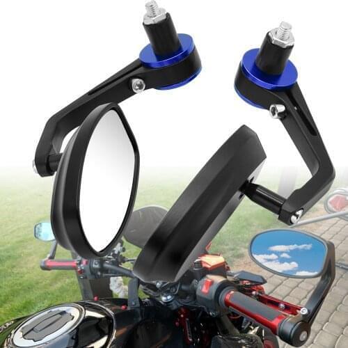 22mm Motorcycle Mirror White Glass Handle Bar End Rearview Side Mirror For kawasaki versys 650 z900 z1000 suzuki 650 africa twin