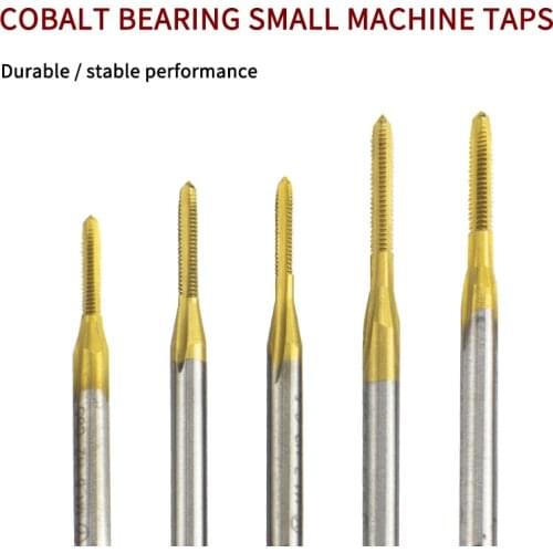 1/5/10pc M0.8/M0.9/M1.0/M1.5/M2.0 M1.3*0.3 M1.6*0.35 M1.9*0.4 Titanium Coated Hand Faucet Hss Metric Straight Flute Threaded Tap