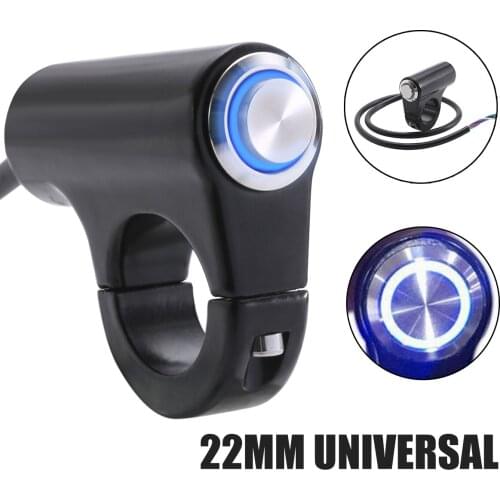 1pc 7/8" 22mm DC12V 10A LED Motorcycle Handlebar ON/OFF Switch Momentary Action Button Horn Power Start Kill Switch Accessories