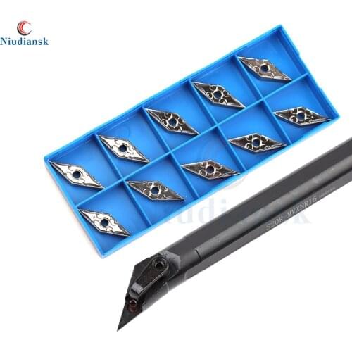 1pc S20R-MVXNR16 S25S-MVXNR16 Internal Turning Tool Holder MVXNL CNC Lathe Tool 10pcs VNMG1604 Rhombus Carbide Inserts Lathe Set