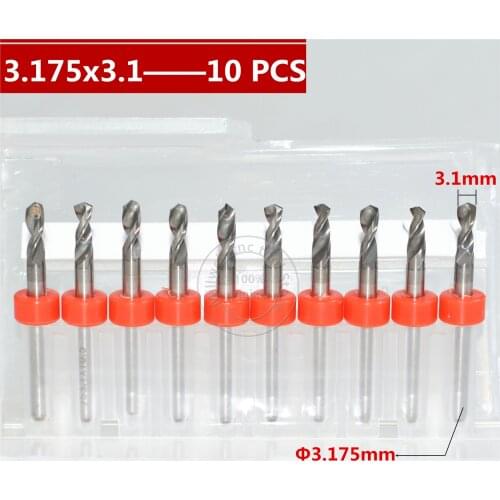 10PCS-3.175mm*3.1mm,CNC Computer machine tool,Print Circuit Board drill,woodworking router bit, Carbide Micro Drilling Bits