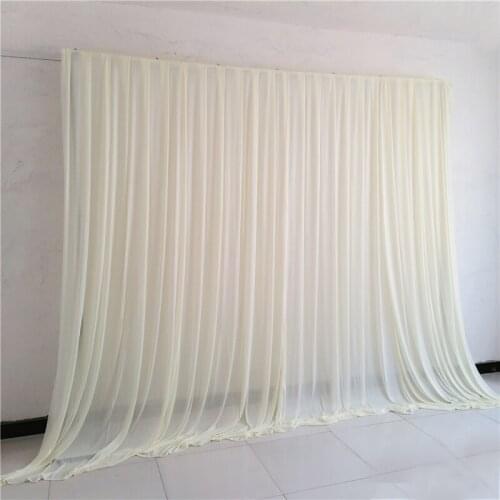 2x2M Cream Color Wedding Backdrop Curtain Panel Stage Background Photo Booth Home Garden Event Party Curtain Decoration