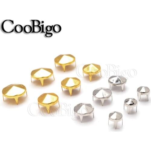 500pcs Multi Size Pointed 4 Claw Spike Studs Bead Rivet Round For Garment Shoes Bag Apparel Leather Craft DIY Sewing Accessory