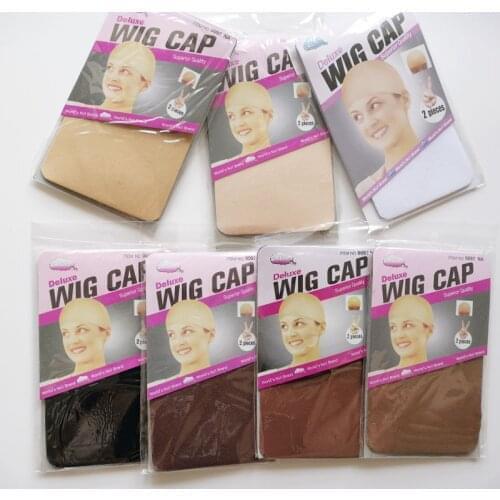 60PCS(30bags) Wig Caps Hair net For Making Wigs Stocking Wig Cap Snood Nylon Stretch Mesh 7 Colors Available Weaving Cap
