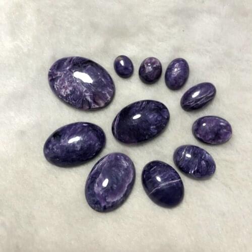 Promotion! 4pcs Natural Charoite Bead Cabochon 8x10 10x12 10x14mm 12x16mm 13x18mm 18x25mm Oval Gem stone Bead,Ring Face Cabochon