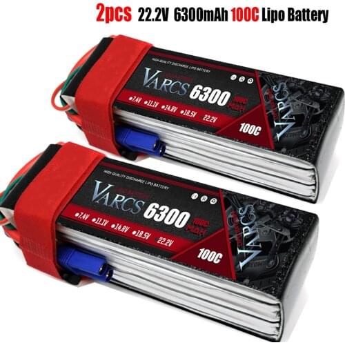 2PCS VARCS Lipo Batteries 2S 7.4V 11.1V 14.8V 22.2V 6300mAh 100C/200C for RC Car Off-Road Buggy Truck Boats salash Drone Parts