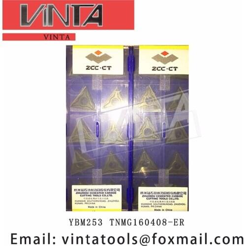 Free shipping high quality 10pcs/lots YBM253 TNMG160408-ER cnc carbide turning inserts